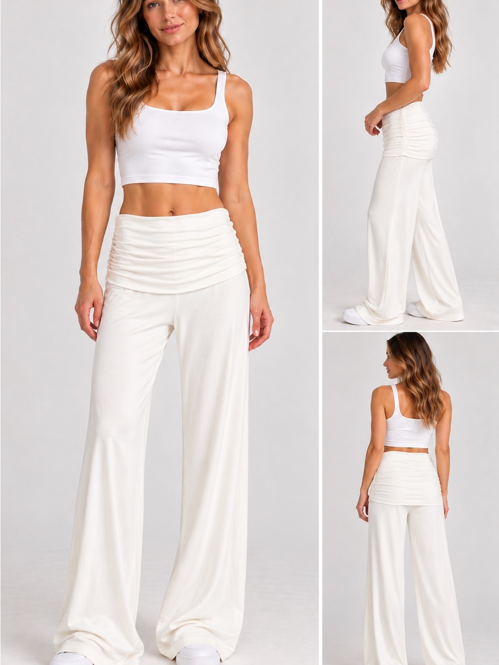 23. Girlfriend collective • NWT $167 Wide-Leg Ruched Waist Pants